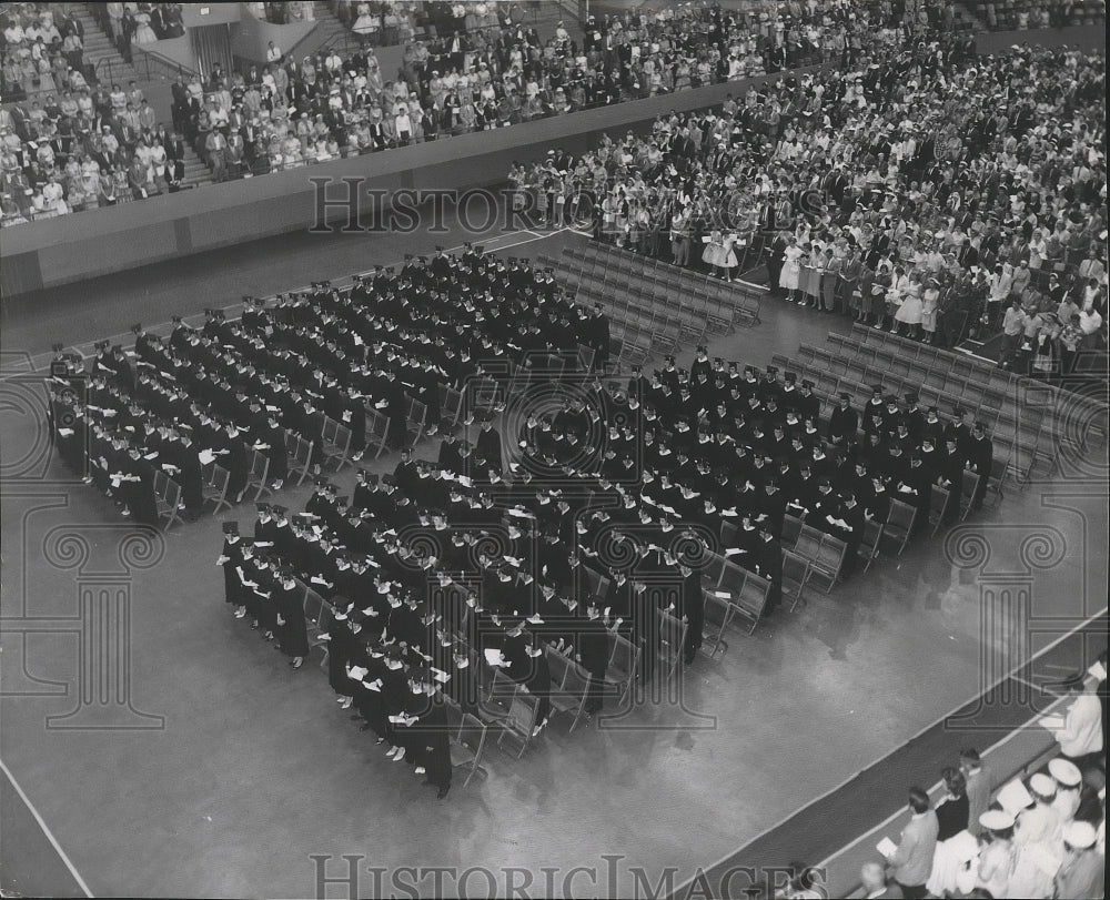 1960 Press Photo A general view of Rogers graduation rites at Spokane&#39;s Coliseum- Historic Images