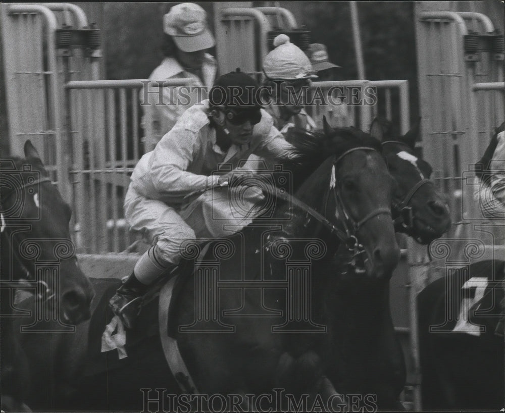 1977 Press Photo Horse Racing, Much Class Kato in the 5th race. - sps07723- Historic Images