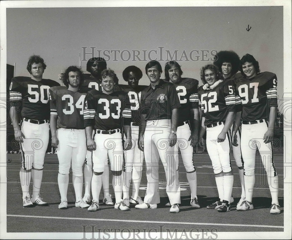 1976 Press Photo Washington State football player #97, Jeff Jones &amp; his team- Historic Images