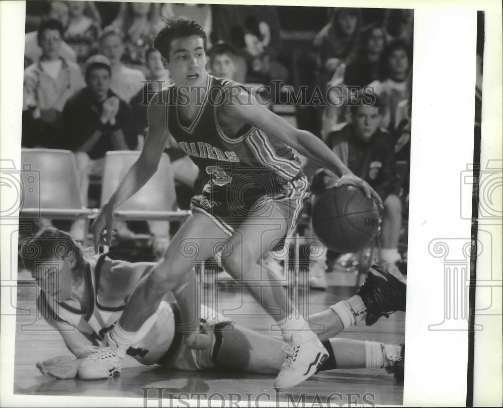 1991 Press Photo Basketball player Doug Leaman in action - sps08382- Historic Images