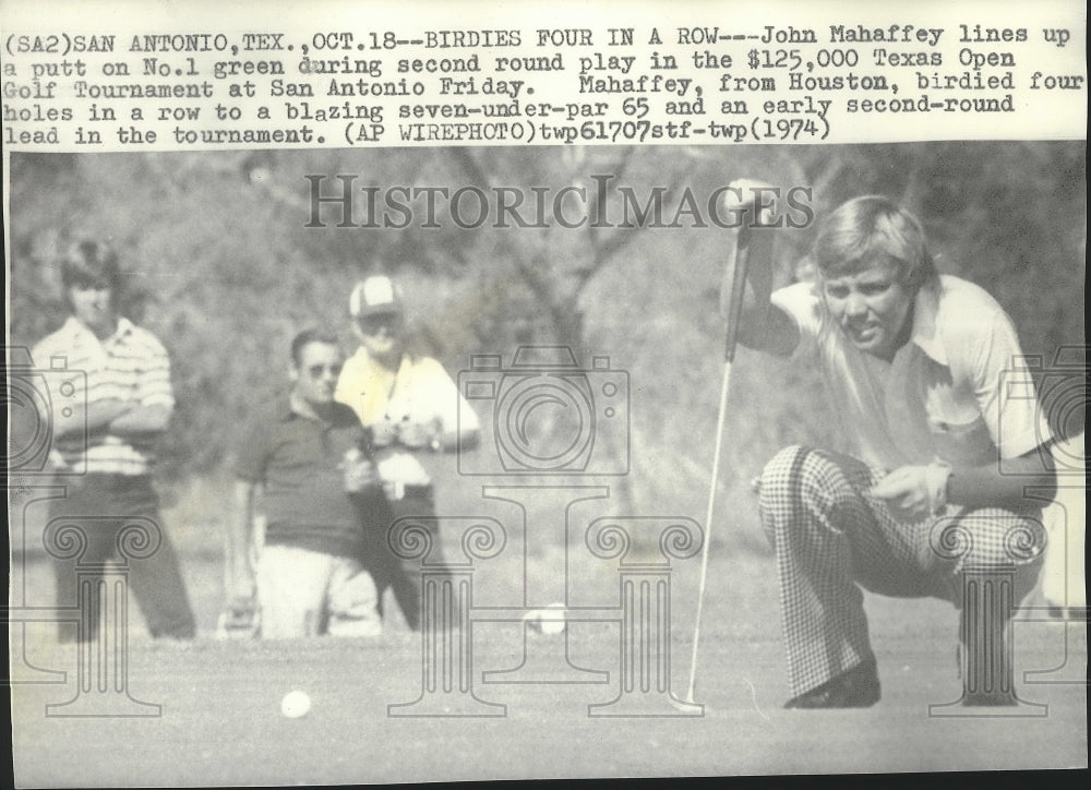 1974 Press Photo John Mahaffey takes early lead in Texas Open Golf Tournament- Historic Images