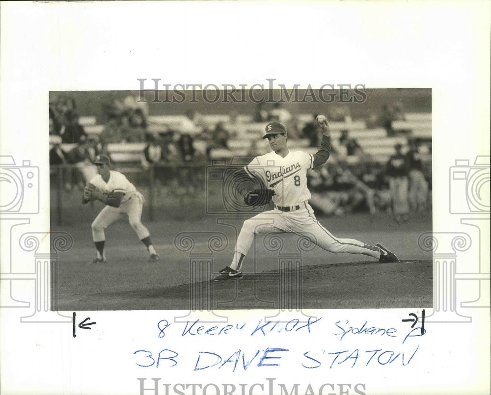 1989 Press Photo Spokane Indians baseball player, Kerry Knox, in action- Historic Images