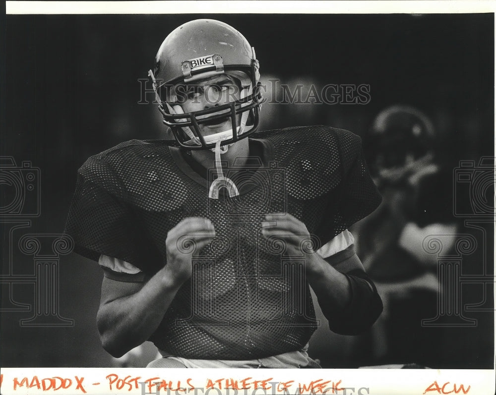 1988 Press Photo Post Falls Athlete of the Week, Football player, Troy Mattox- Historic Images