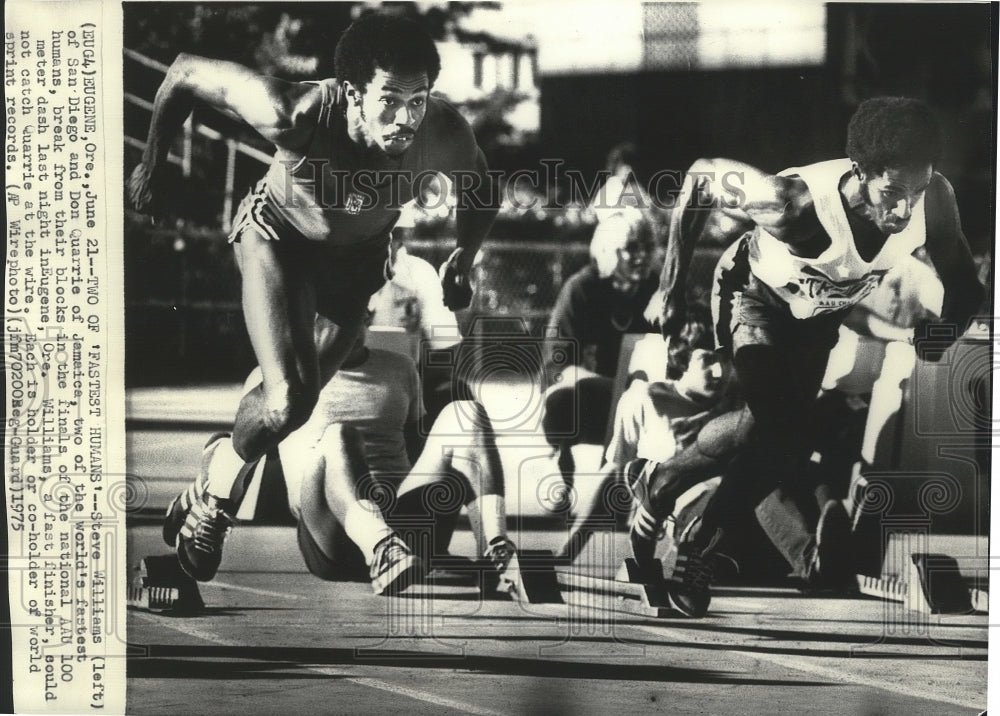 1975 Press Photo Track-Steve Williams and Don Quarrie, world&#39;s fastest humans- Historic Images