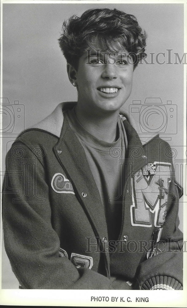 1987 Press Photo Soccer player, Kim Lynass - sps09129- Historic Images