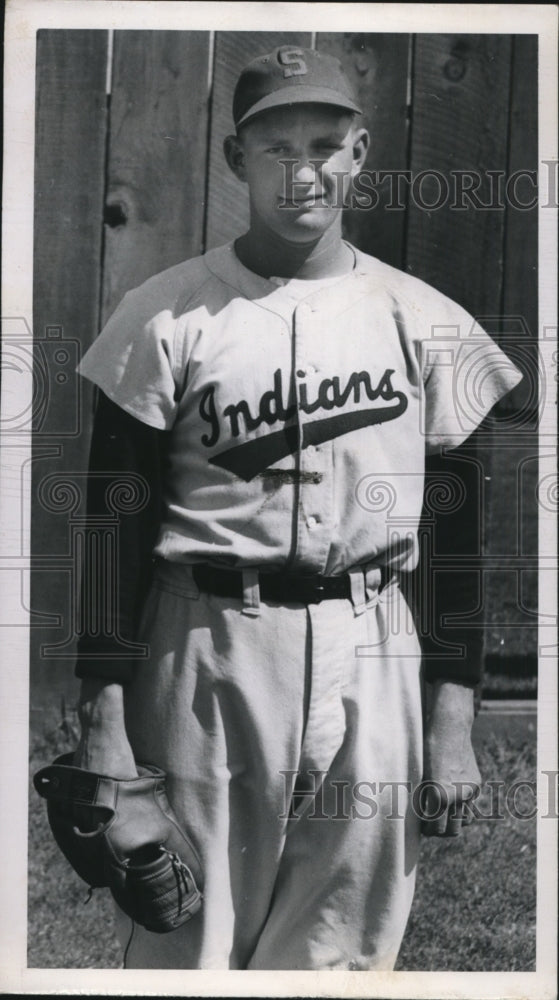 1952 Press Photo Indians baseball Jerry Wulf - sps09244- Historic Images