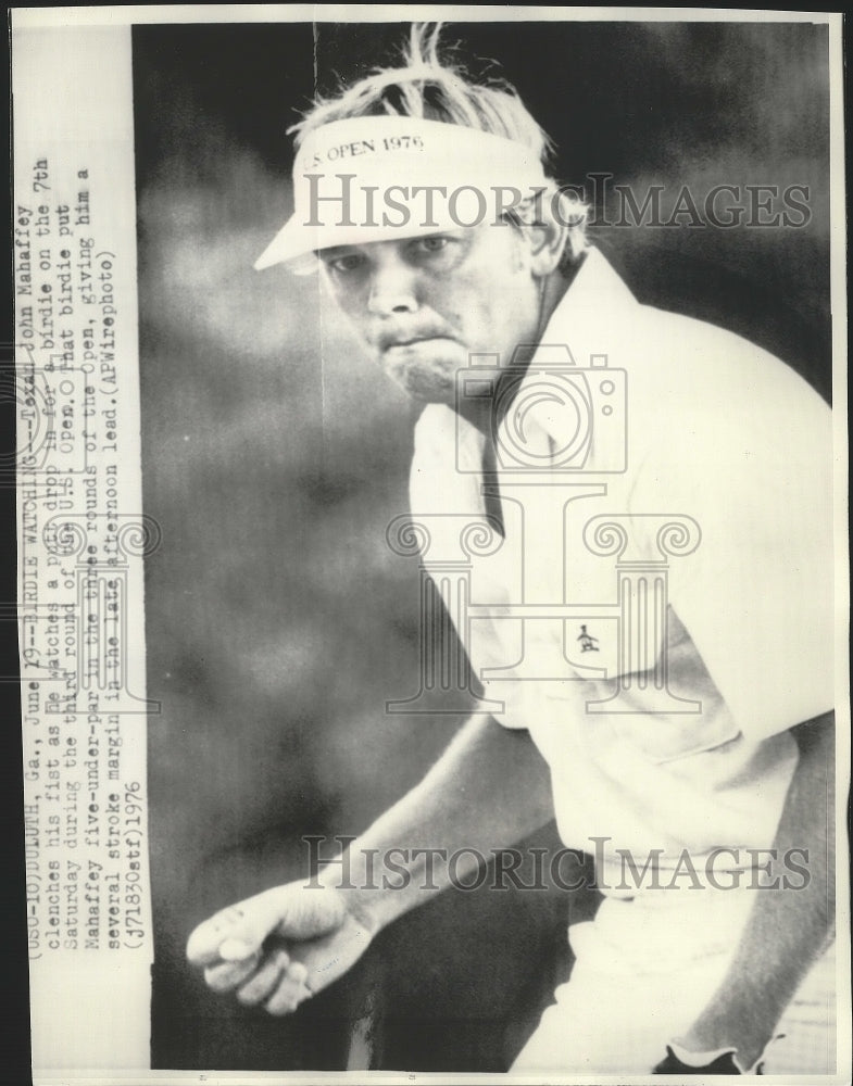 1976 Press Photo Golfer John Mahaffey Clenches Fist As He Scores a Birdie- Historic Images