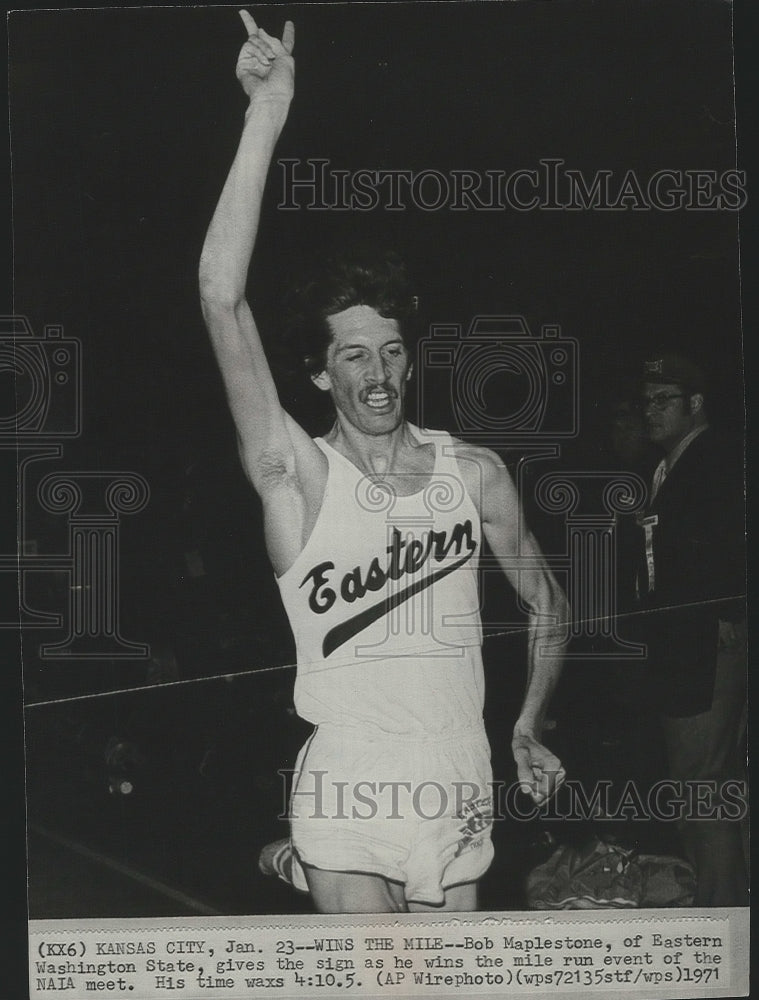 1971 Press Photo Track runner Bob Maplestone, of Eastern Washington State,- Historic Images