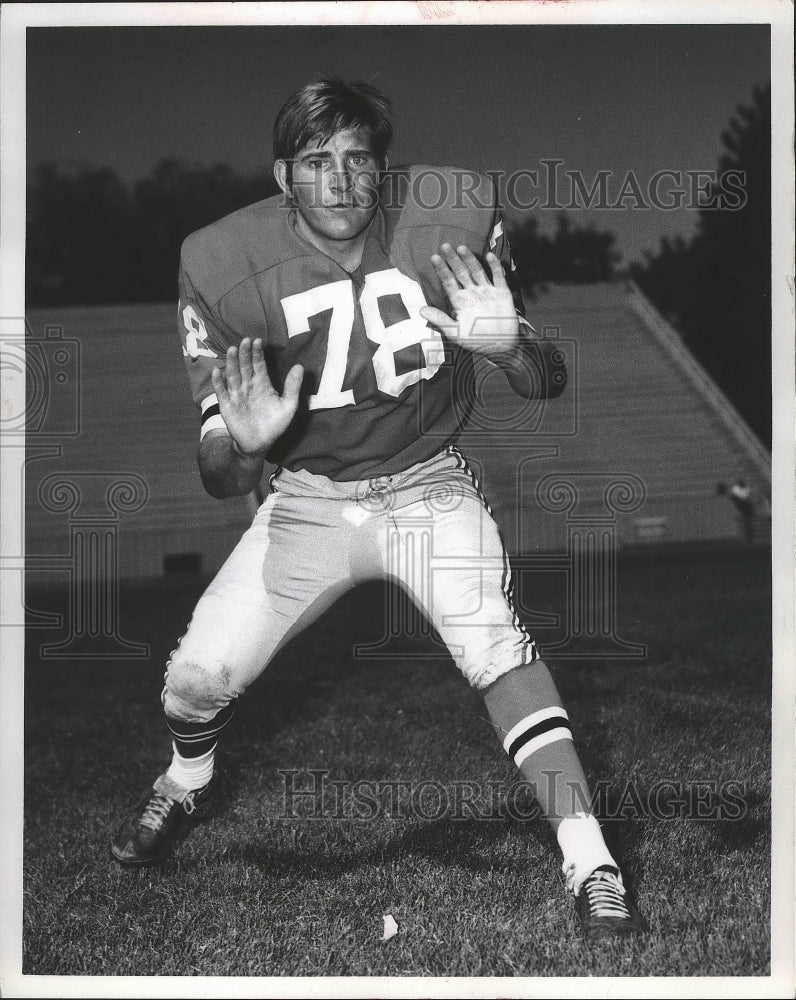 1971 Press Photo Washington State University football player, Brian Lange- Historic Images