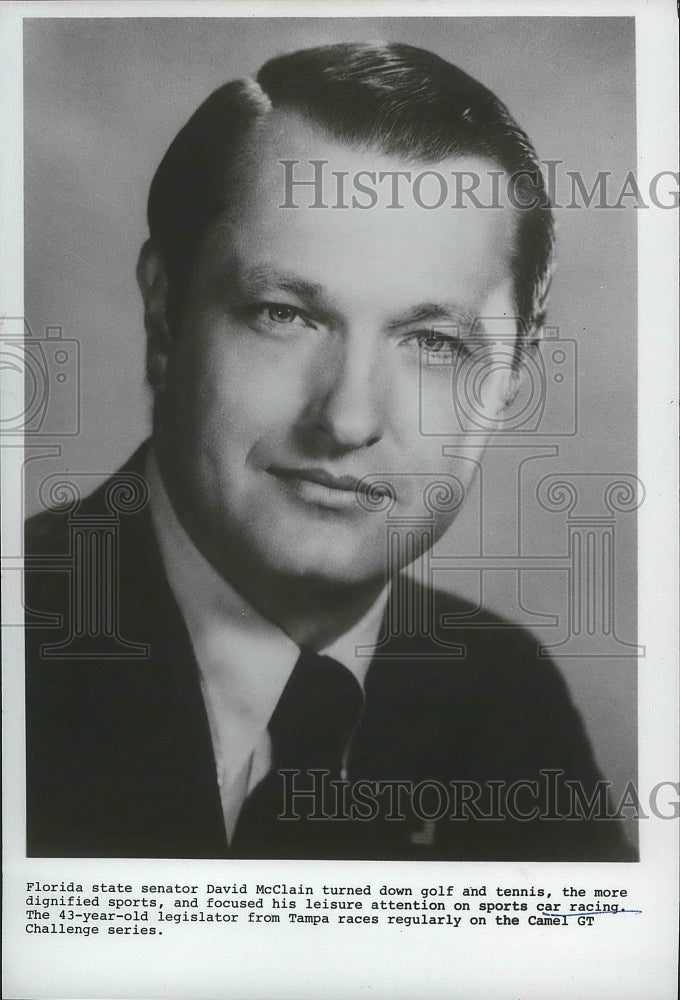 1976 Press Photo Florida State Senator and Race Car Driver David McClain- Historic Images