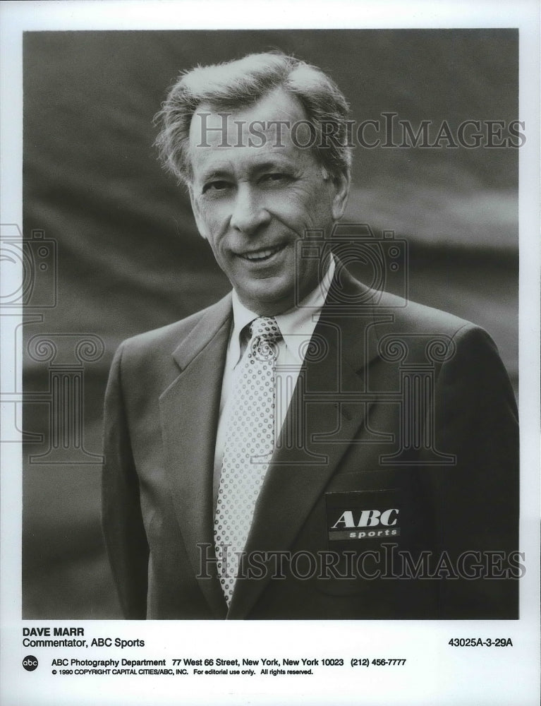 1990 Press Photo Pro golf champ, Dave Marr, ABC Sports Commentator - sps09565- Historic Images