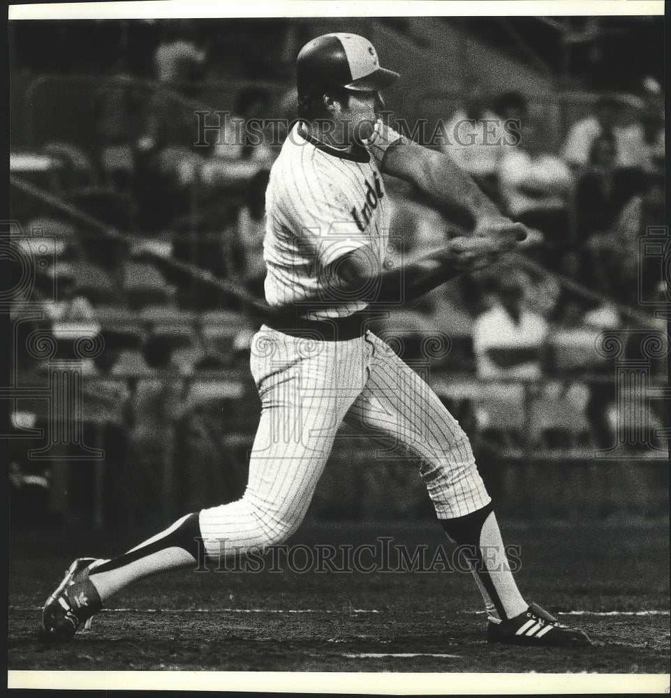 1981 Press Photo Spokane Indians baseball player, Jim Maler, in action- Historic Images