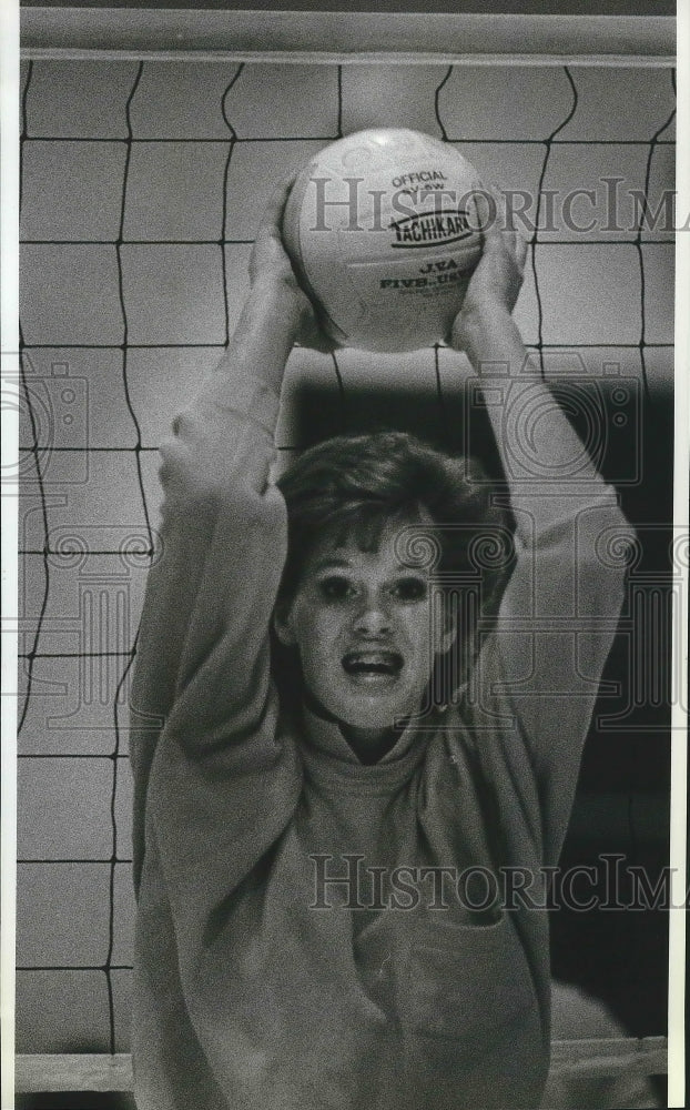 1987 Press Photo Coeur d&#39;Alene volleyball player, Colleen Jantz - sps09664- Historic Images