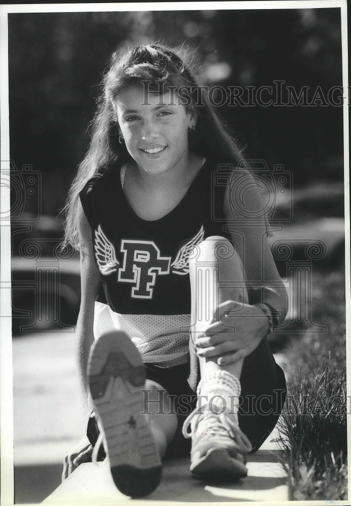 1990 Press Photo Track runner Barb Kerns from Post Falls. - sps09880- Historic Images