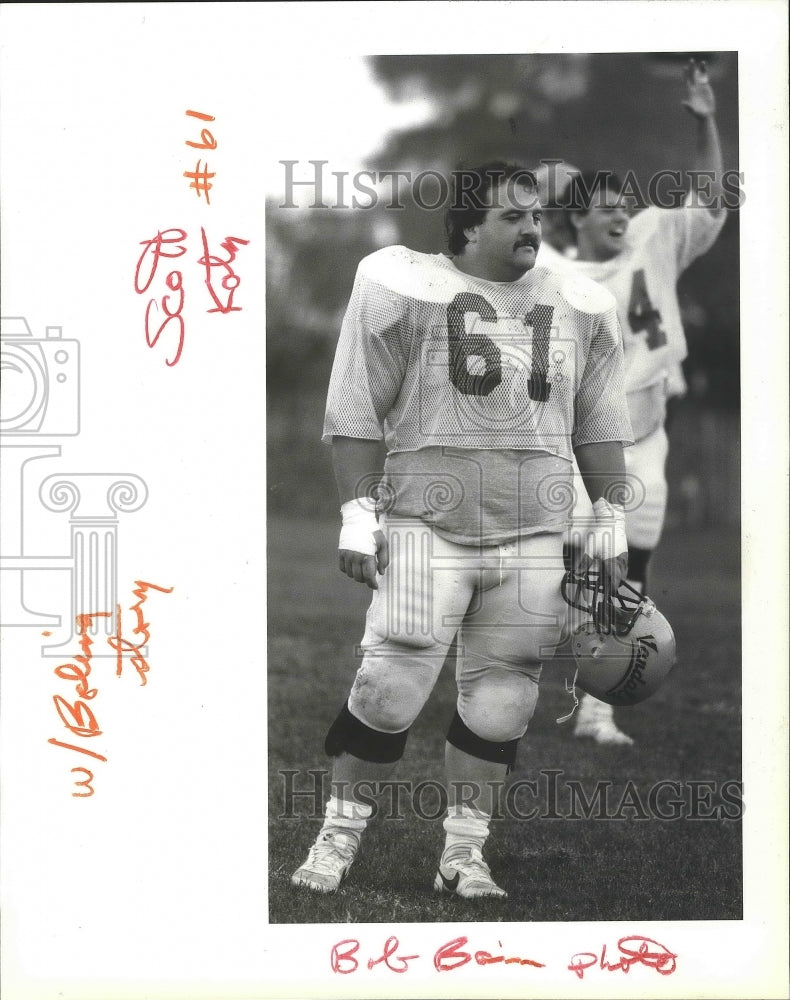 1986 Press Photo University of Idaho Vandals Football Player Scott Katz #61- Historic Images