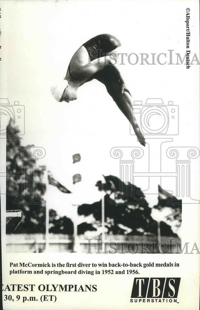 1952 Press Photo Pat McCormick Diving During Olympics - sps10046- Historic Images