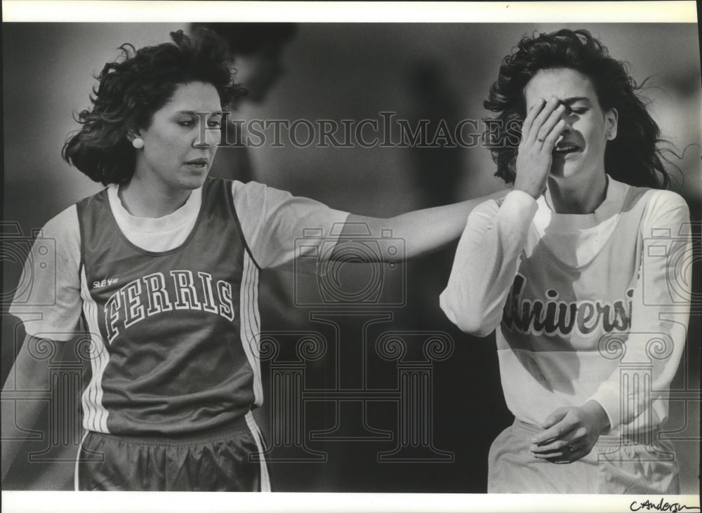 1985 Press Photo Track &amp; field athletes, Marcie Nemes &amp; Sonja Zilka- Historic Images