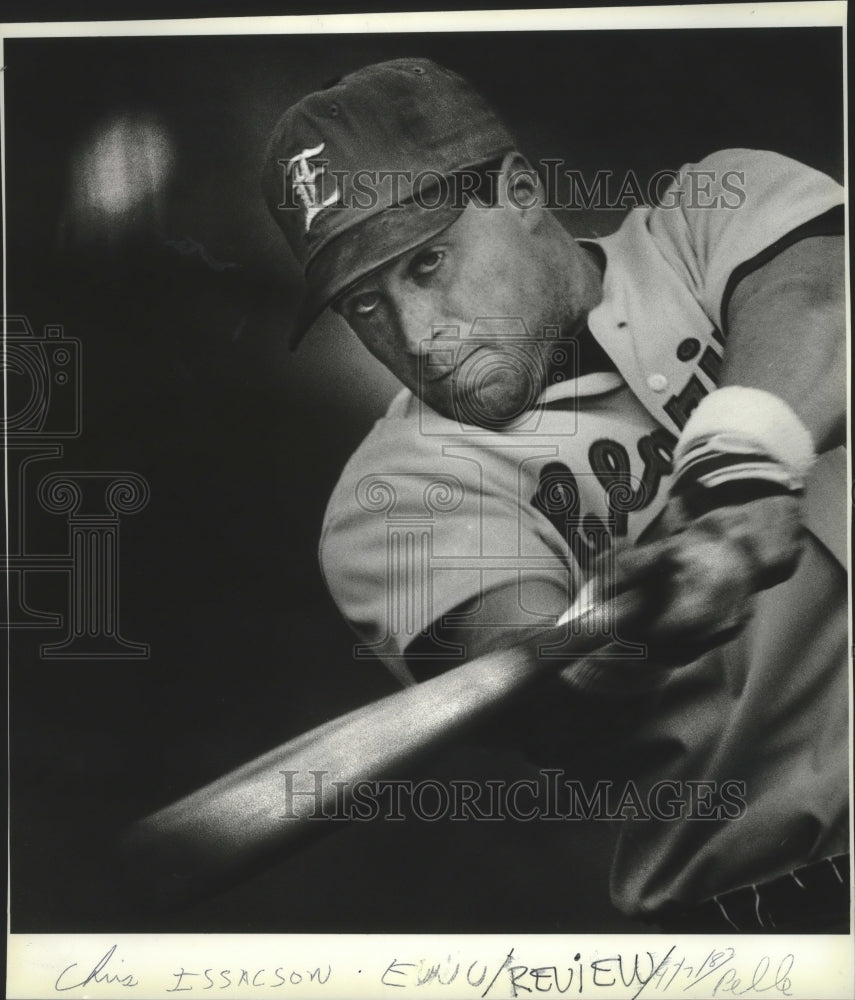 1987 Press Photo Eastern Washington University Baseball Player Chris Isaacson- Historic Images