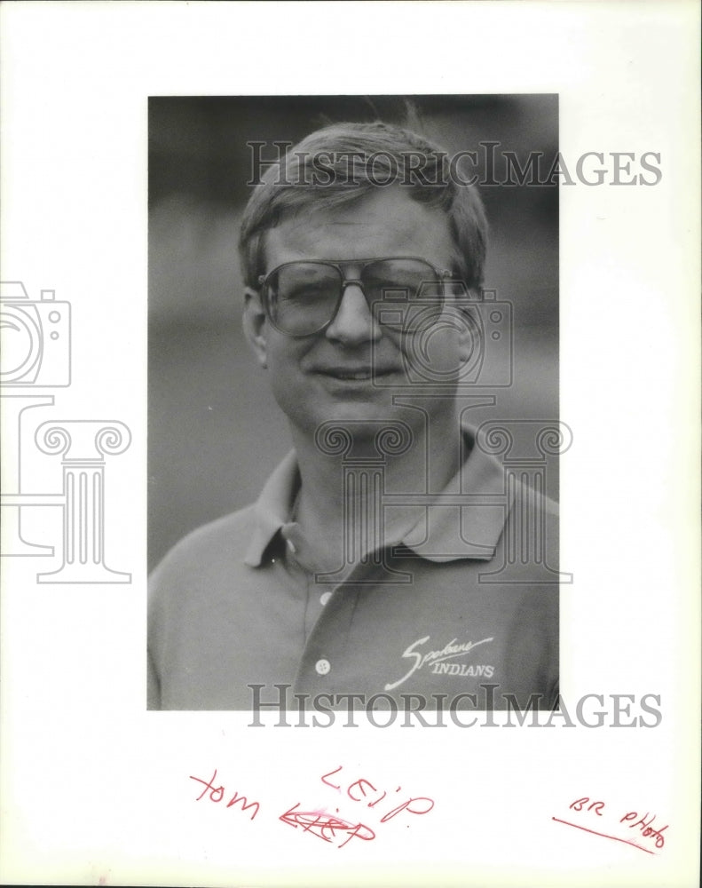 1989 Press Photo Spokane Indians baseball General Manager, Tom Leip - sps10723- Historic Images