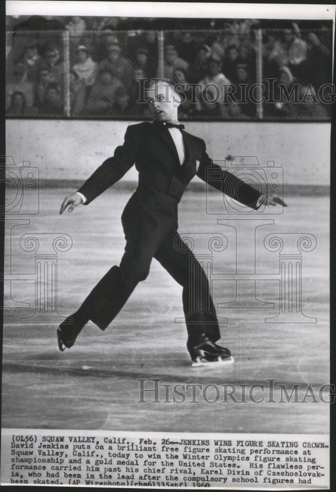 1960 Press Photo Winter Olympics figure skating champion, David Jenkins- Historic Images