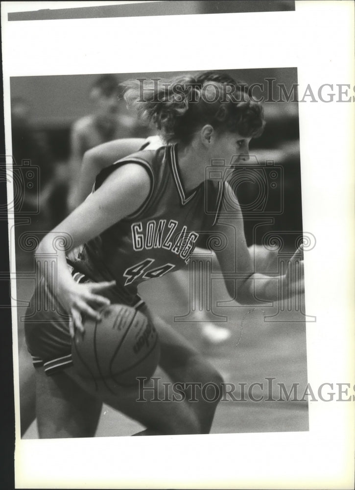 1987 Press Photo Basketball - Gonzoga player Cathy Newstrom - sps11211- Historic Images