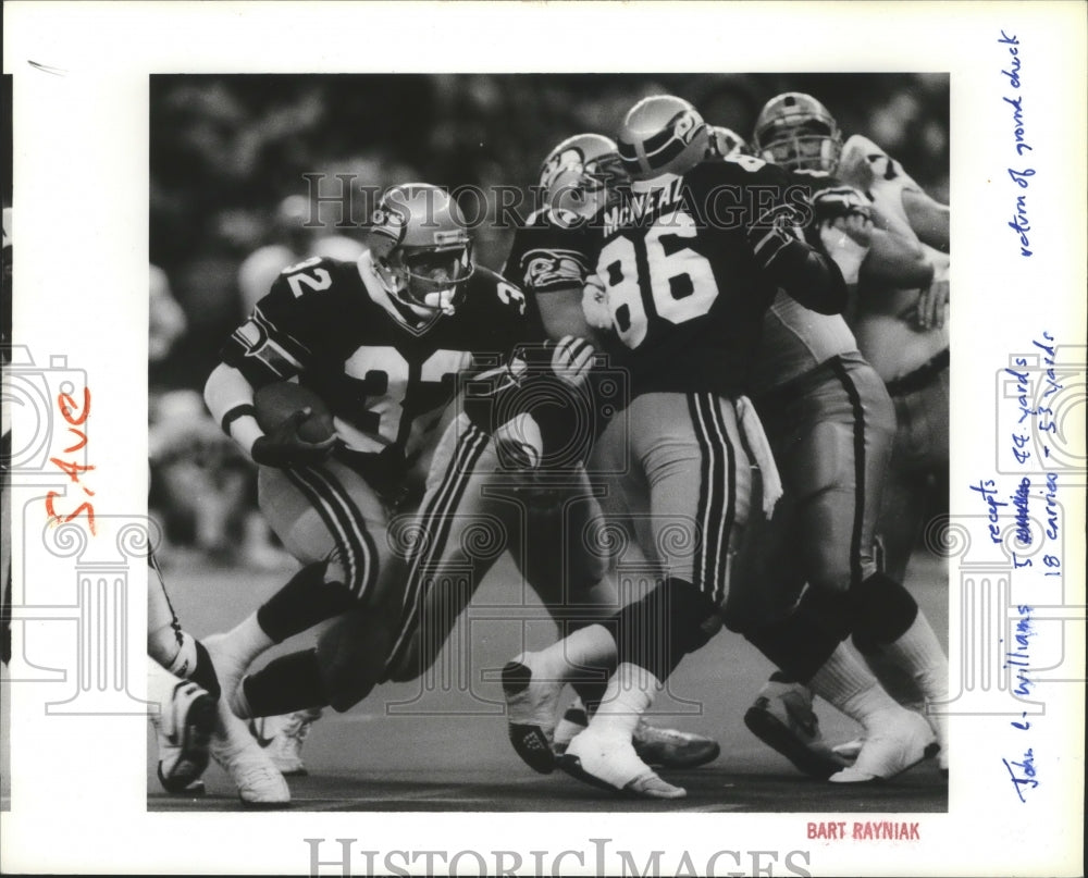 1990 Press Photo Football-Seahawks John Williams #32 During Game - sps11584- Historic Images