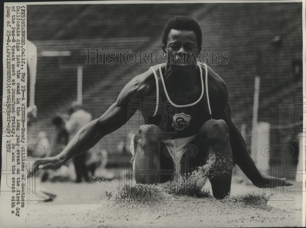 1972 Press Photo Track Long Jumper Randy Williams of Southern California at Meet- Historic Images