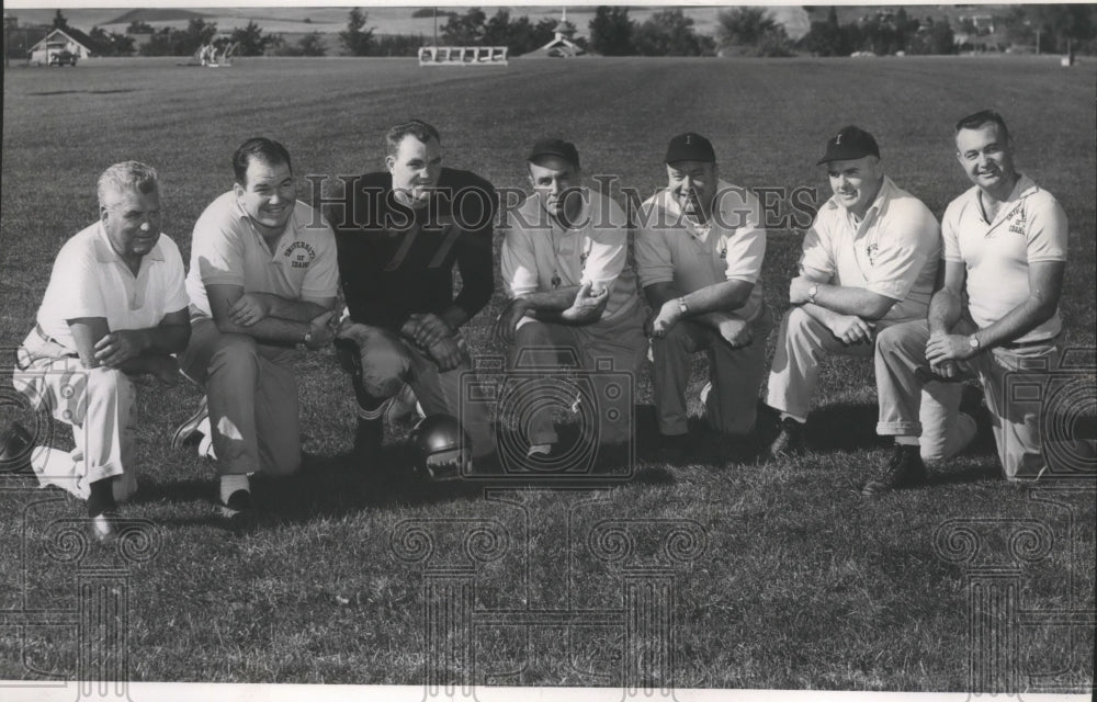 1956 Press Photo Idaho Vandals football coach, Skip Stahley,with fellow coaches- Historic Images