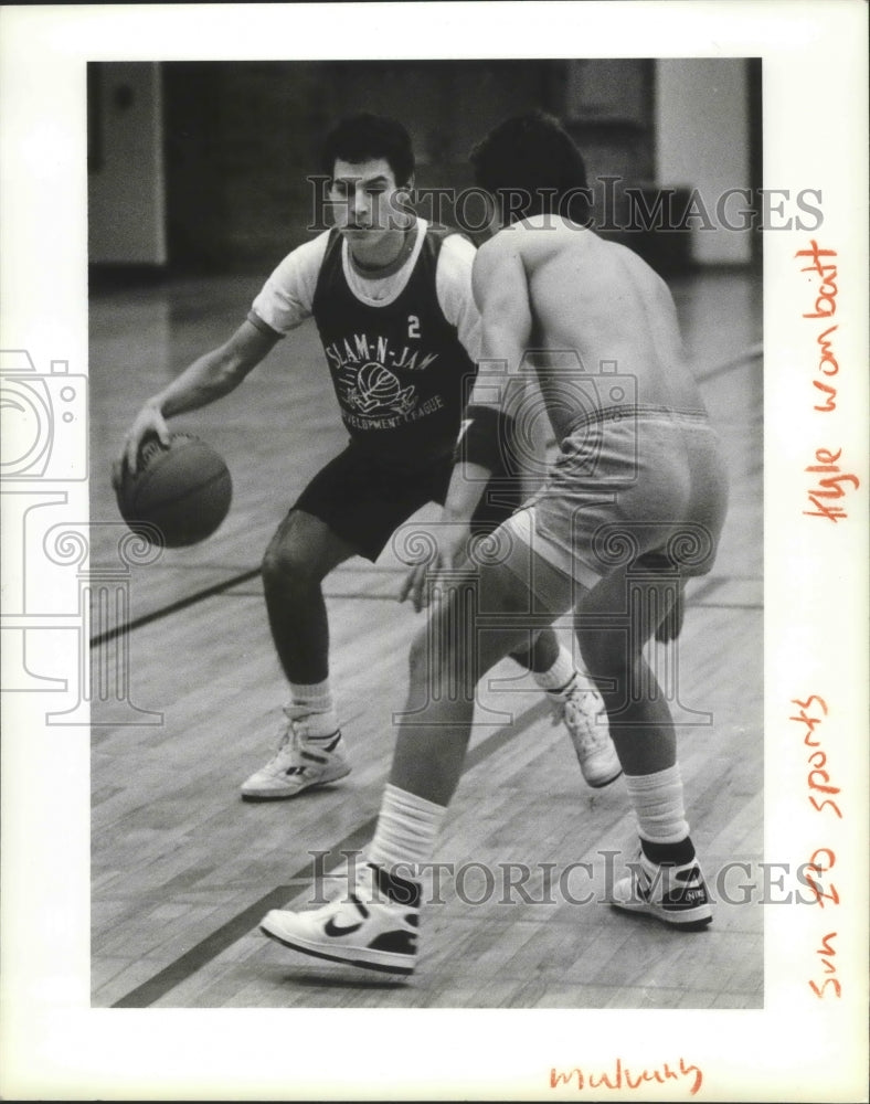 1986 Press Photo Coeur d&quot;Alene basketball player, Kyle Wombolt - sps12053- Historic Images