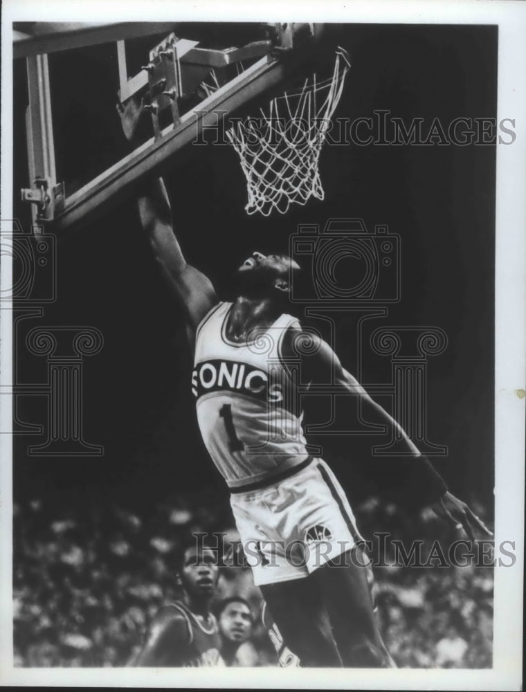 1982 Press Photo Seattle Supersonics basketball point guard, Gus Williams- Historic Images