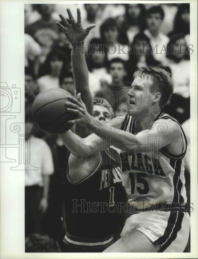 1989 Press Photo GU&#39;s Doug Spradley, basketball player and Shann Ferch- Historic Images