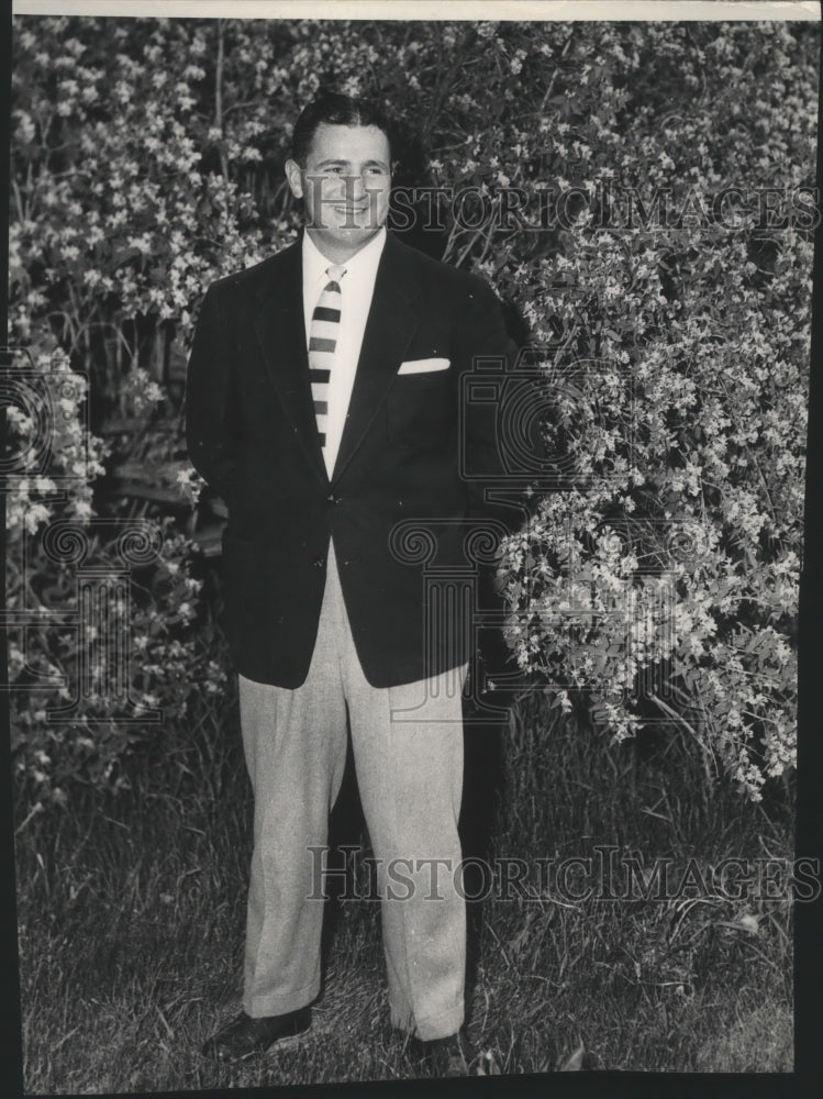 1954 Press Photo Gene Stauber, line and scout for University of Idaho- Historic Images