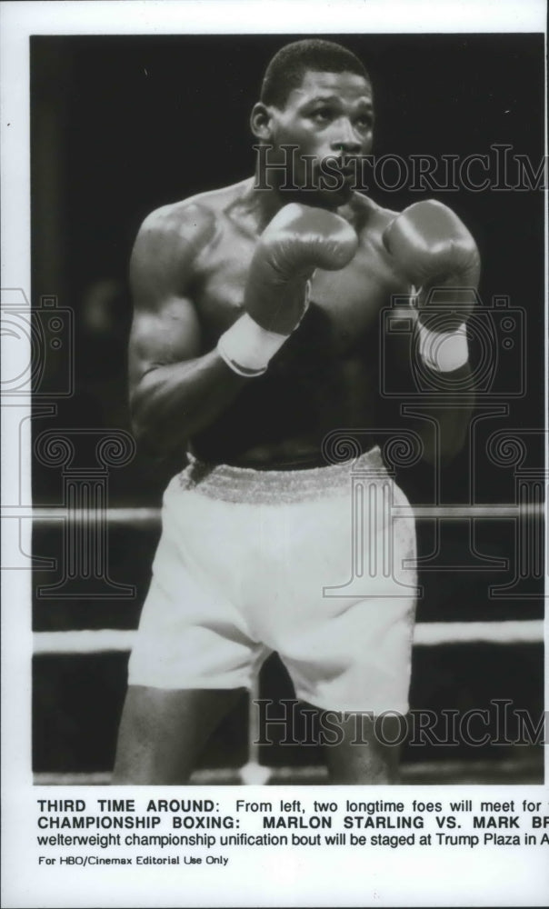 1989 Press Photo Marlon Starling ready for boxing match - sps12503- Historic Images