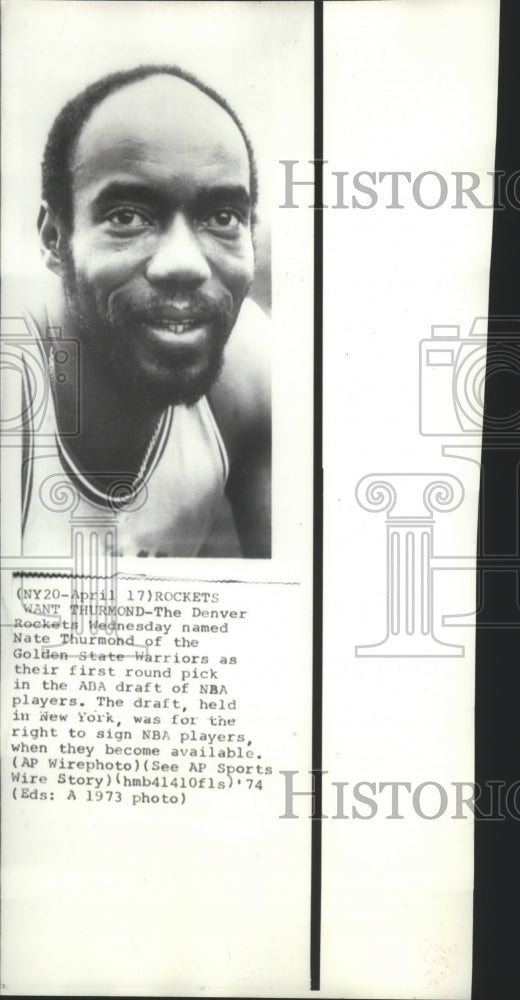 1973 Press Photo Nate Thurmond of the Golden State Warriors, basketball- Historic Images