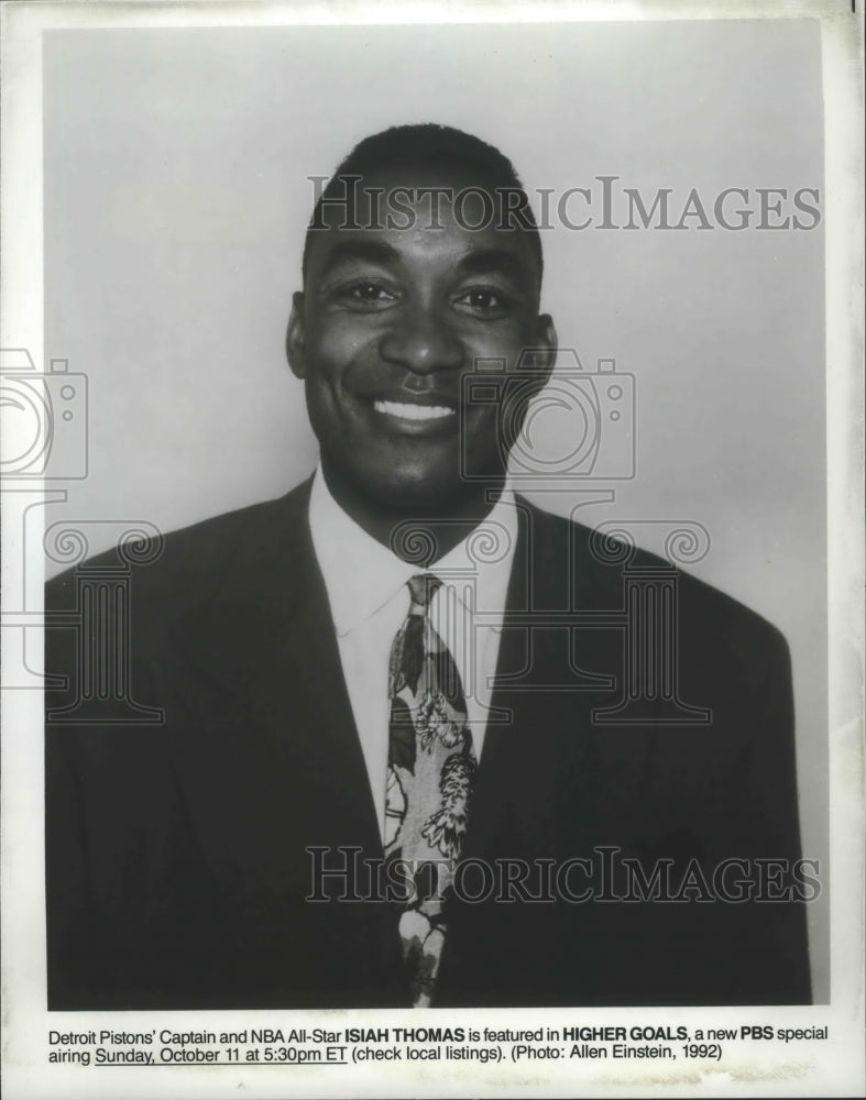 1992 Press Photo Detroit Piston captain &amp; basketball all-star, Isiah Thomas- Historic Images