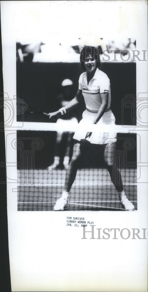 1987 Press Photo Tennis champion, Pam Shriver, in action - sps12769- Historic Images