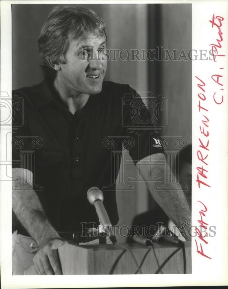 1986 Press Photo Fran Tarkenton, Minnesota Vikings quarterback, Minneapolis.- Historic Images