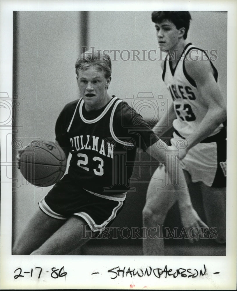 1986 Press Photo Pullman High School&#39;s Jody Sears &amp; West Valley&#39;s Mark McVay- Historic Images