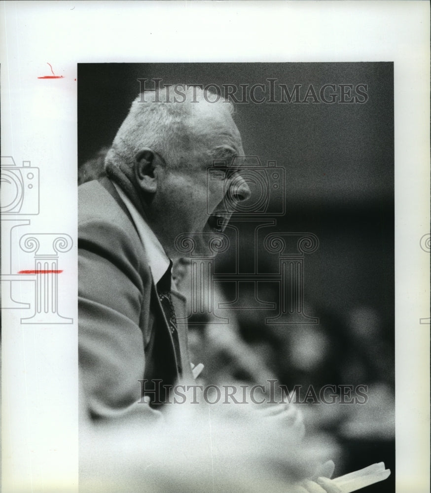 1984 Press Photo Lyle Patterson, Naselle boys basketball coach - sps13640- Historic Images