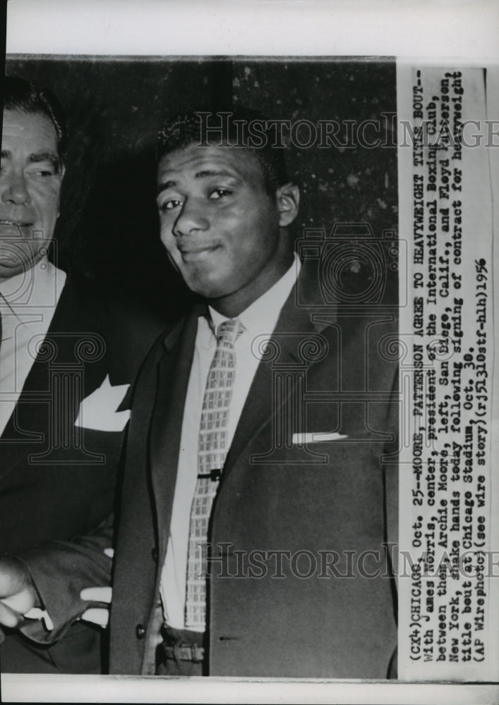 1956 Press Photo Floyd Patterson, world champion boxer, shakes - sps14157- Historic Images