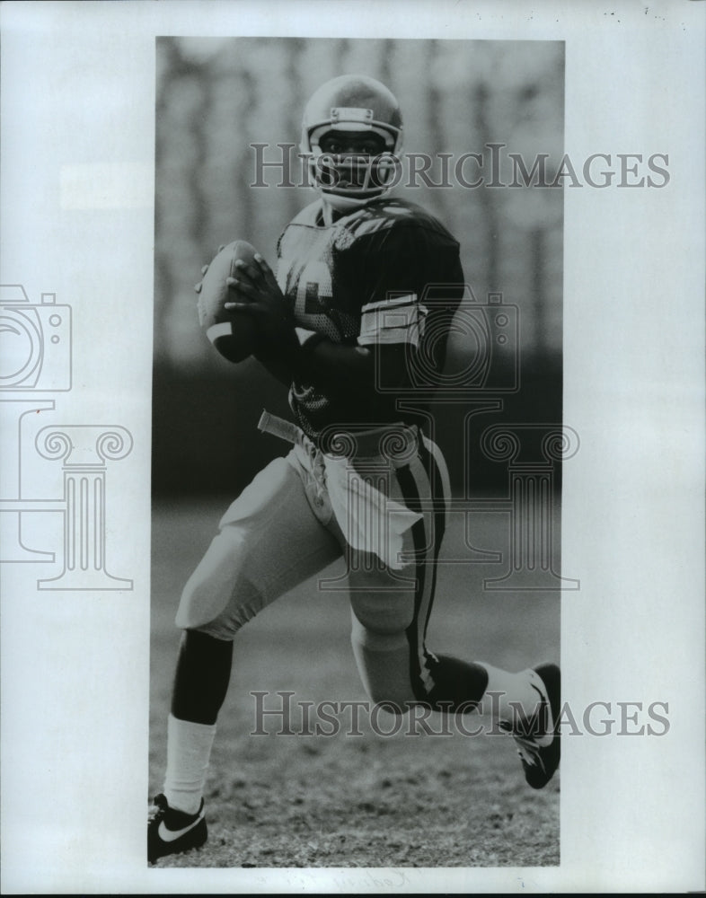 1988 Press Photo USC football quarterback, Rodney Peete - sps14278- Historic Images