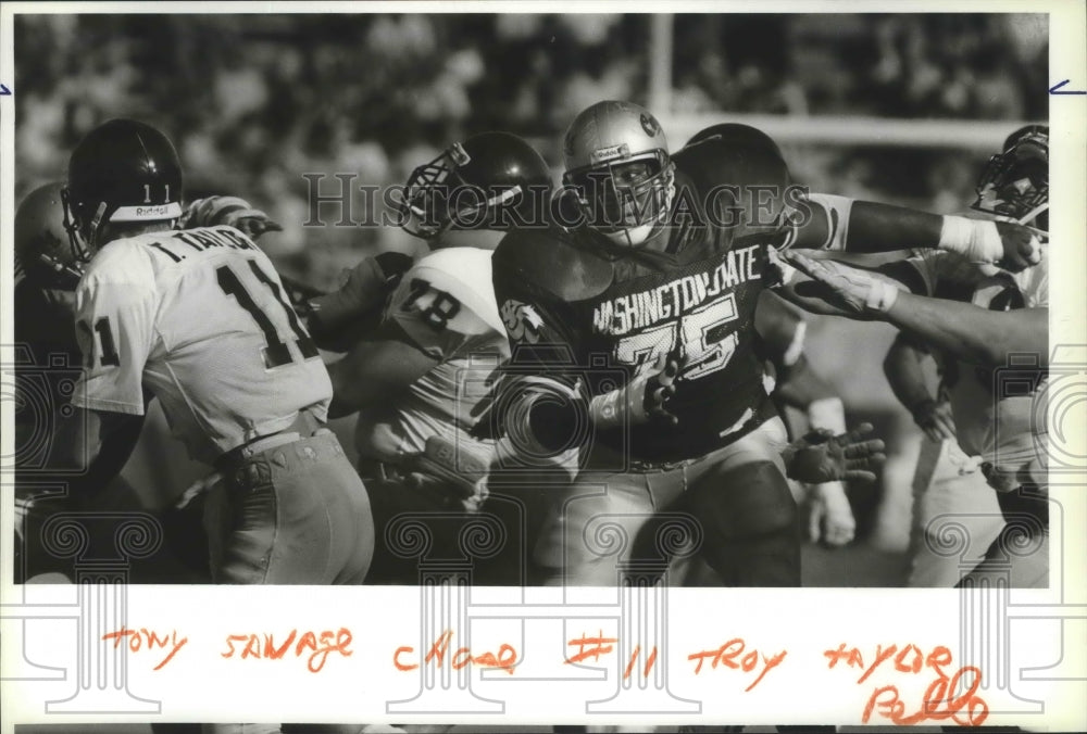 1988 Press Photo Washington State Football Player Tony Savage - sps14475- Historic Images