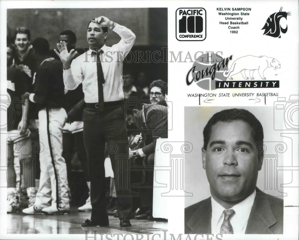 1992 Press Photo Washington State University basketball coach Kelvin Sampson- Historic Images