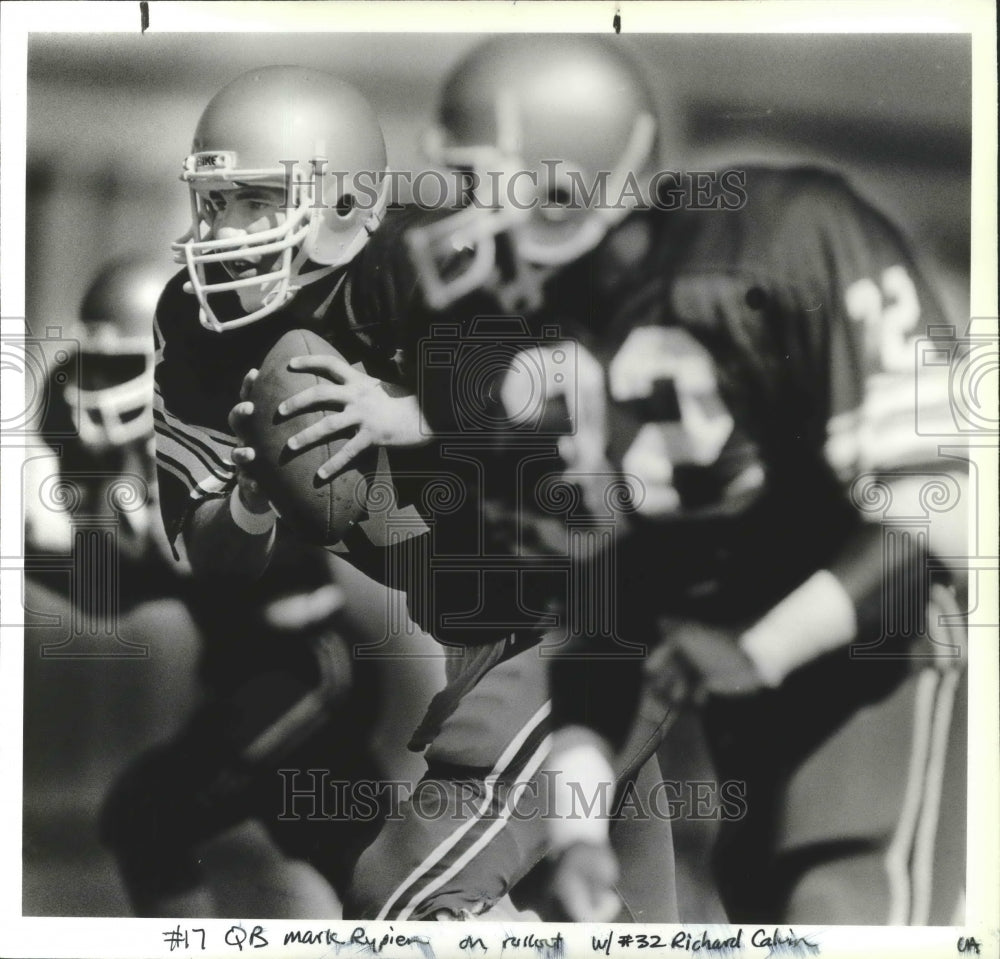 1984 Press Photo Shadle Park Football Players Mark Rypien and Richard Calvin- Historic Images