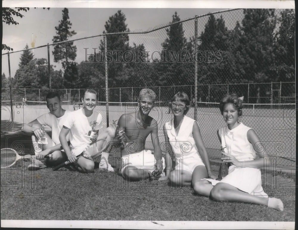 1961 Press Photo All-City Park Tournament Champions Holding Trophies Afterwards- Historic Images