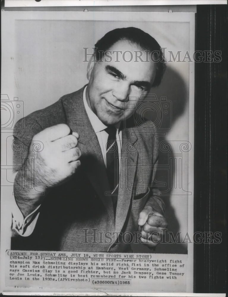 1965 Press Photo Former heavyweight champion Max Schmeling of Germany- Historic Images