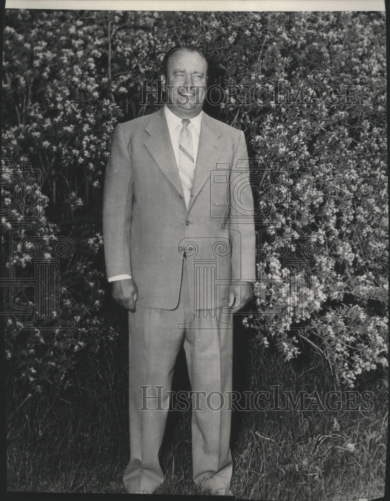 Press Photo Clem Parberry, University of Idaho baseball coach, stands smiling- Historic Images