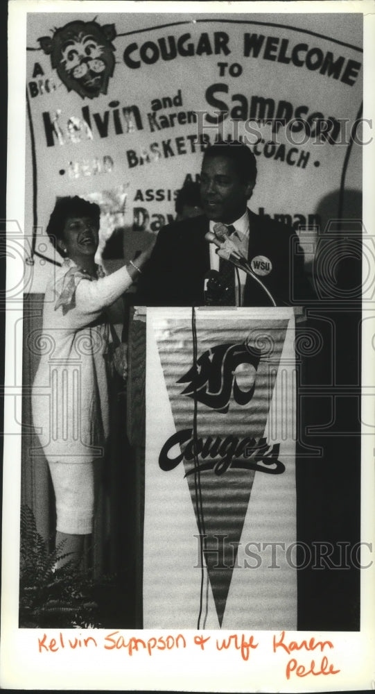 1995 Press Photo Washington State basketball coach Kelvin Sampson and wife Karen- Historic Images