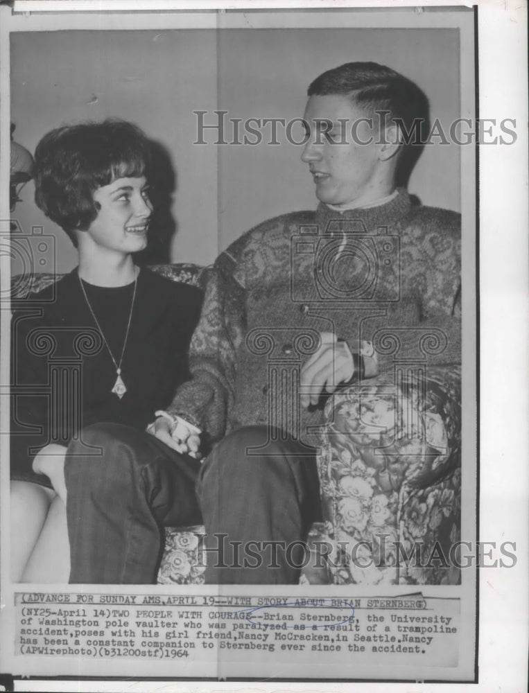 1964 Press Photo Brian Sternberg, the University of Washington pole vaulter- Historic Images