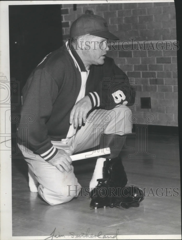 1956 Press Photo Jim Sutherland, Washington State head football coach- Historic Images